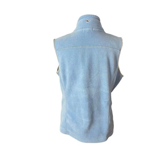 Vineyard Vines Small Fleece Vest Sleeveless Light Blue Full Zip Pockets - Picture 7 of 11